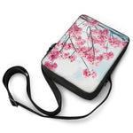 Pink Cherry Blossom Print Rectangular Crossbody Bag