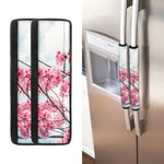 Pink Cherry Blossom Print Refrigerator Handle Covers