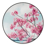 Pink Cherry Blossom Print Round Floor Mat