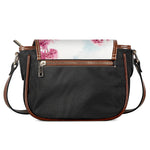 Pink Cherry Blossom Print Saddle Bag