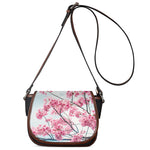 Pink Cherry Blossom Print Saddle Bag