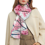 Pink Cherry Blossom Print Scarf