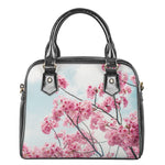 Pink Cherry Blossom Print Shoulder Handbag
