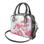 Pink Cherry Blossom Print Shoulder Handbag