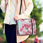 Pink Cherry Blossom Print Shoulder Strap Bible Bag