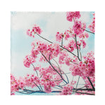 Pink Cherry Blossom Print Silk Bandana