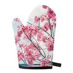 Pink Cherry Blossom Print Single Oven Mitt