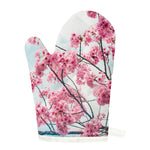 Pink Cherry Blossom Print Single Oven Mitt