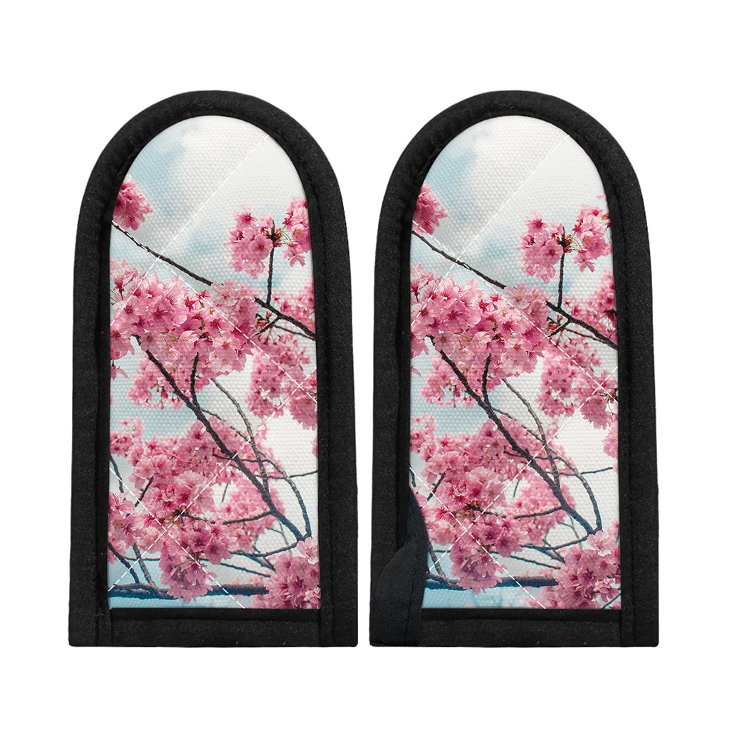 Pink Cherry Blossom Print Skillet Handle Cover