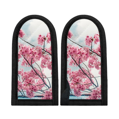 Pink Cherry Blossom Print Skillet Handle Cover