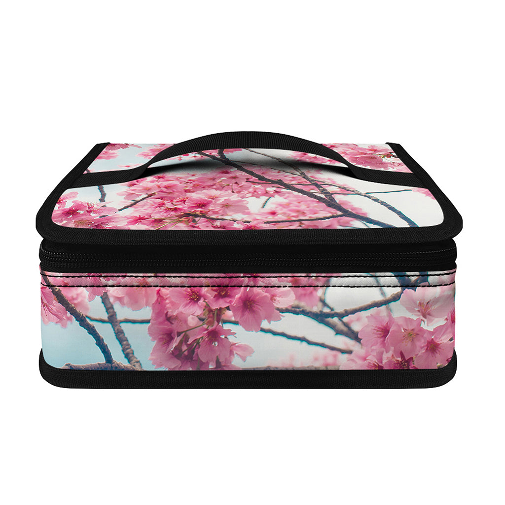 Pink Cherry Blossom Print Small Lunch Bag