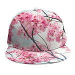 Pink Cherry Blossom Print Snapback Cap