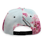 Pink Cherry Blossom Print Snapback Cap