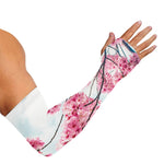 Pink Cherry Blossom Print Sun Protection Arm Sleeves