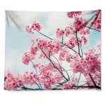 Pink Cherry Blossom Print Tapestry