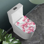 Pink Cherry Blossom Print Toilet Lid Cover