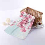 Pink Cherry Blossom Print Towel