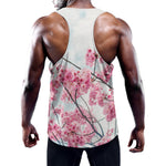 Pink Cherry Blossom Print Training Tank Top