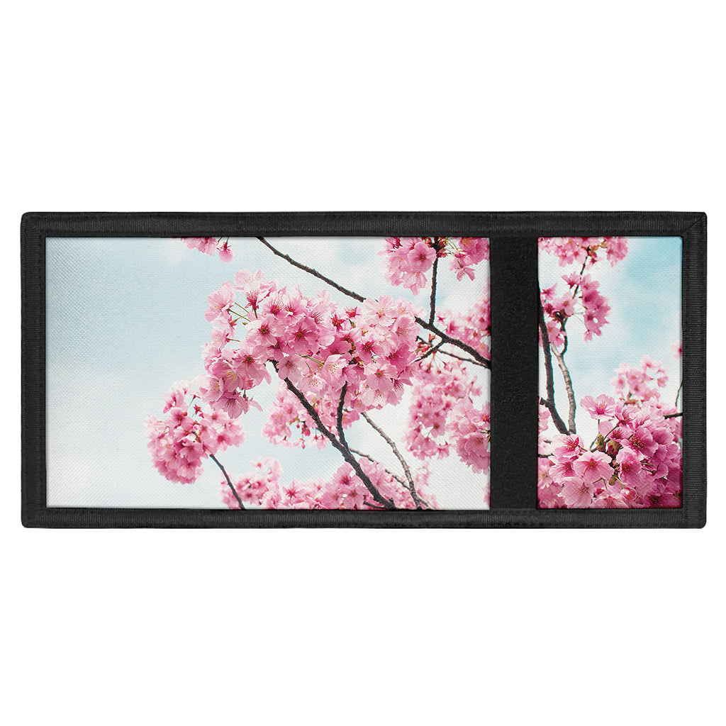 Pink Cherry Blossom Print Trifold Wallet