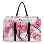 Pink Cherry Blossom Print Utility Tote Bag