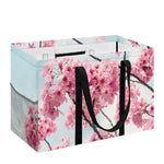 Pink Cherry Blossom Print Utility Tote Bag