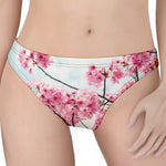Pink Cherry Blossom Print Women's Thong