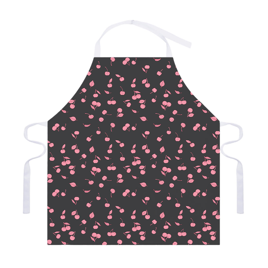 Pink Cherry Pattern Print Adjustable Apron