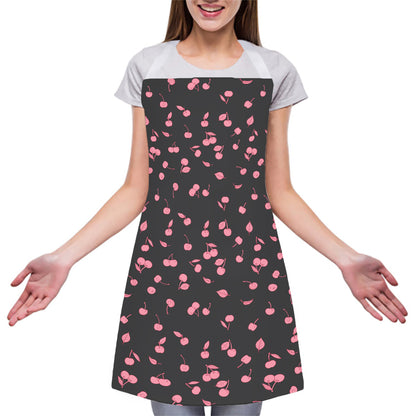 Pink Cherry Pattern Print Adjustable Apron