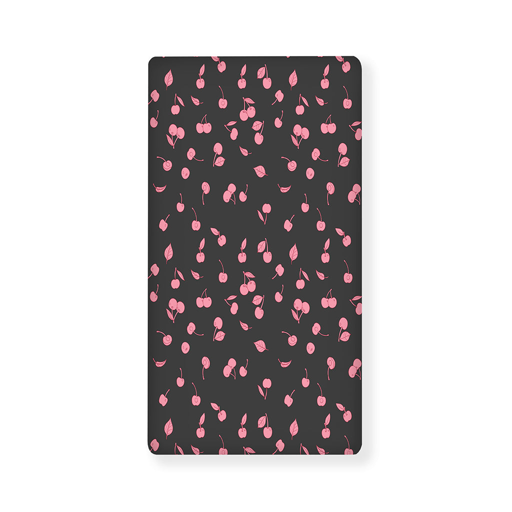 Pink Cherry Pattern Print Baby Crib Sheet
