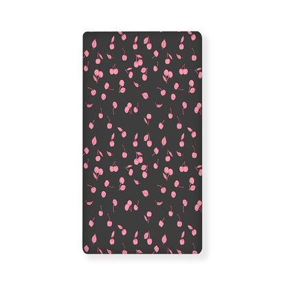 Pink Cherry Pattern Print Baby Crib Sheet