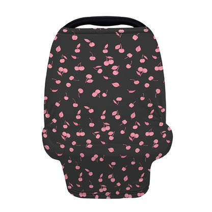 Pink Cherry Pattern Print Baby Seat Cover