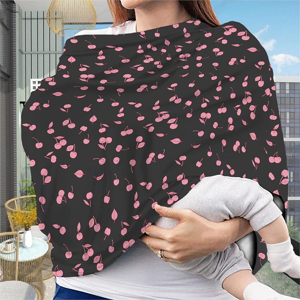 Pink Cherry Pattern Print Baby Seat Cover
