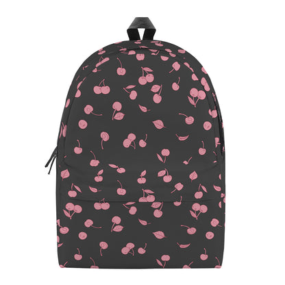 Pink Cherry Pattern Print Backpack