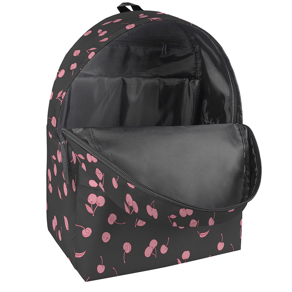Pink Cherry Pattern Print Backpack