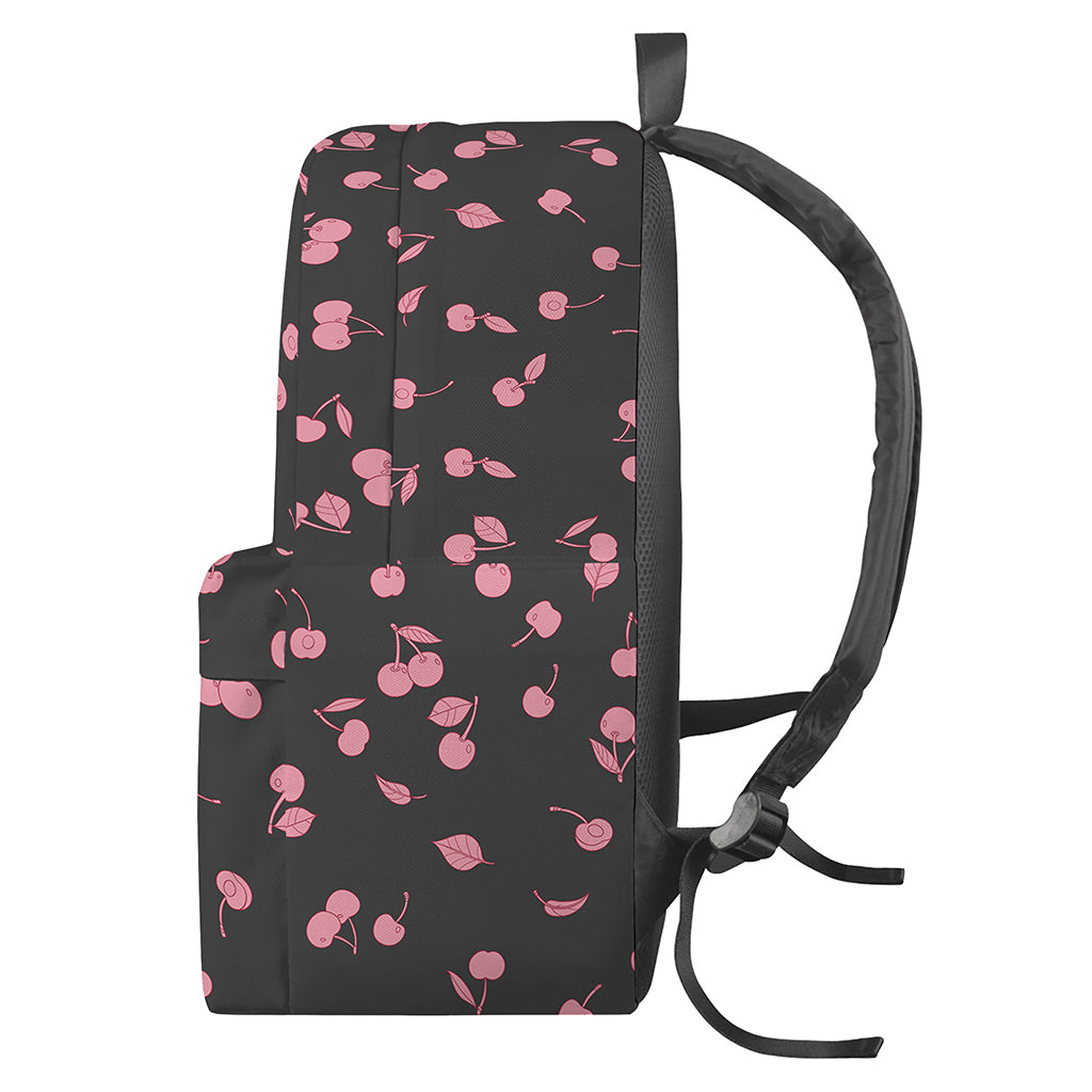 Pink Cherry Pattern Print Backpack