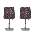 Pink Cherry Pattern Print Bar Stool Covers