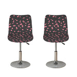Pink Cherry Pattern Print Bar Stool Covers