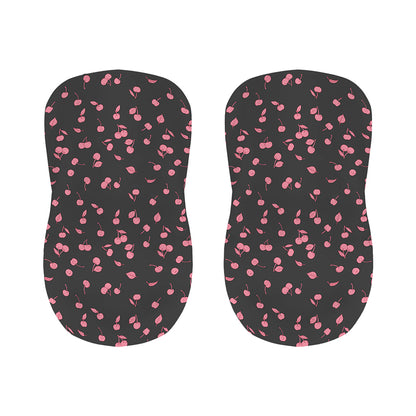 Pink Cherry Pattern Print Bar Stool Covers