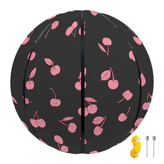 Pink Cherry Pattern Print Basketball