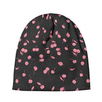 Pink Cherry Pattern Print Beanie