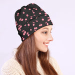 Pink Cherry Pattern Print Beanie