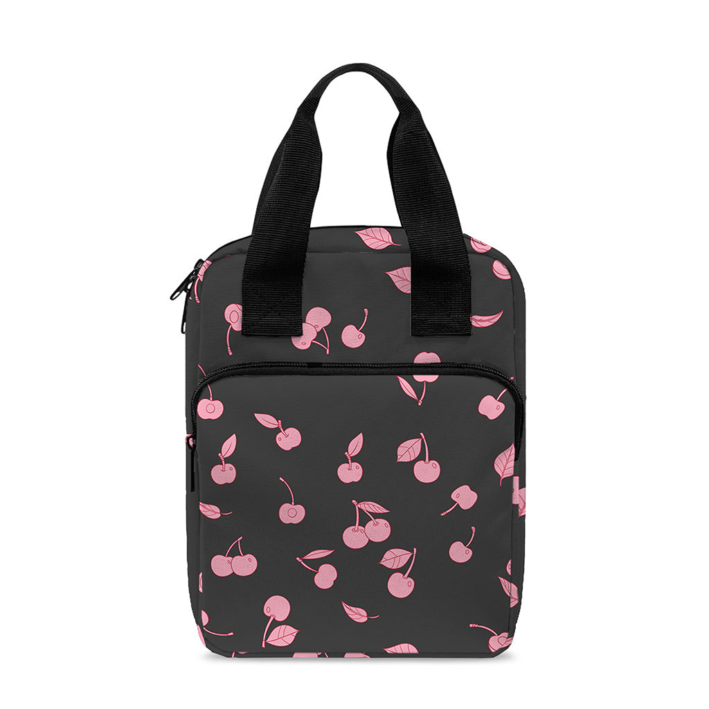 Pink Cherry Pattern Print Bible Tote Bag