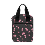 Pink Cherry Pattern Print Bible Tote Bag