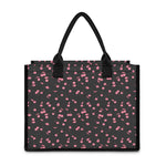 Pink Cherry Pattern Print Canvas Tote Bag