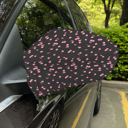 Pink Cherry Pattern Print Car Side Mirror Covers