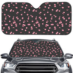 Pink Cherry Pattern Print Car Windshield Sun Shade