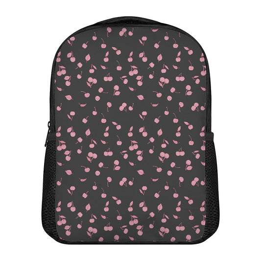 Pink Cherry Pattern Print Casual Backpack