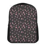 Pink Cherry Pattern Print Casual Backpack