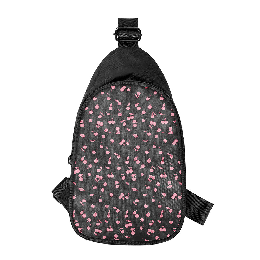 Pink Cherry Pattern Print Chest Bag