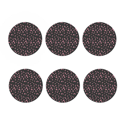 Pink Cherry Pattern Print Coaster Set